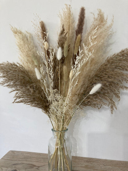 Natural Pampas Grass and Dried Flower bouquet - 60cm - Norfolk Pampas