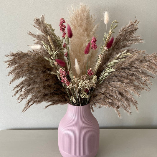 Pampas bouquet with Pink Dried Flowers - 60cm - Norfolk Pampas