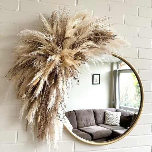 Dried Flower Bouquet, White, Pampas Grass, Decoration Living Room